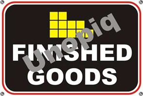 Finished goods sticker signage for warehouse storage zone identification